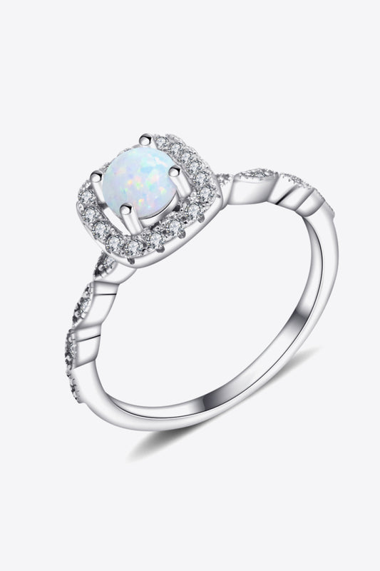 925 Sterling Silver Inlaid Opal Ring-Teresa&#39;s Fashionista LLC