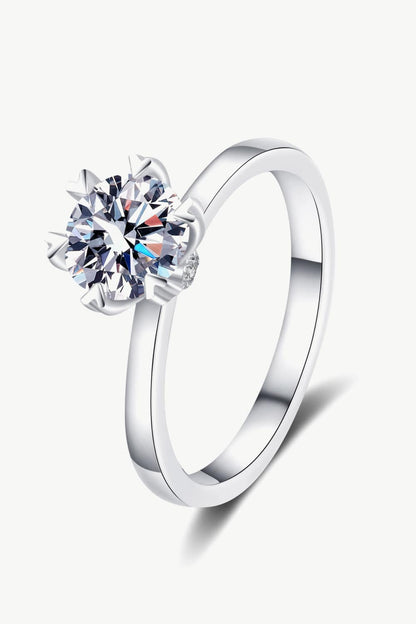 Pleasant Surprise 925 Sterling Silver 1 Carat Moissanite Ring-Teresa&#39;s Fashionista LLC