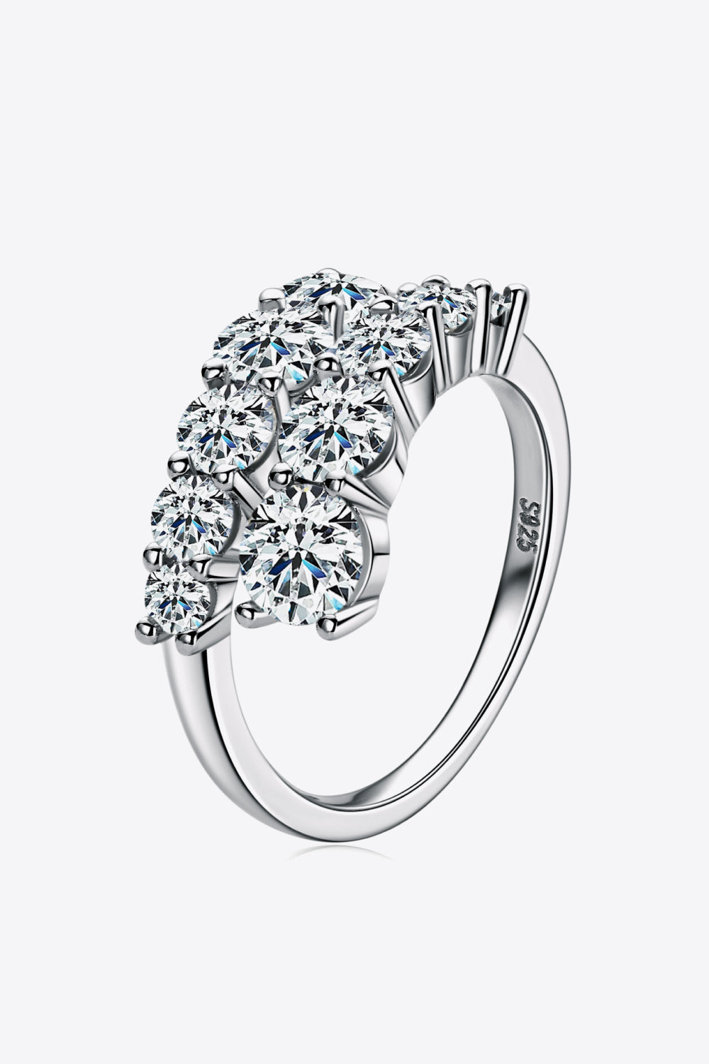 Moissanite 925 Sterling Silver Ring-Teresa&#39;s Fashionista LLC