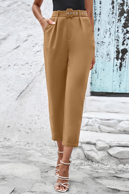 Straight Leg Cropped Pants with Pockets-Teresa&#39;s Fashionista LLC