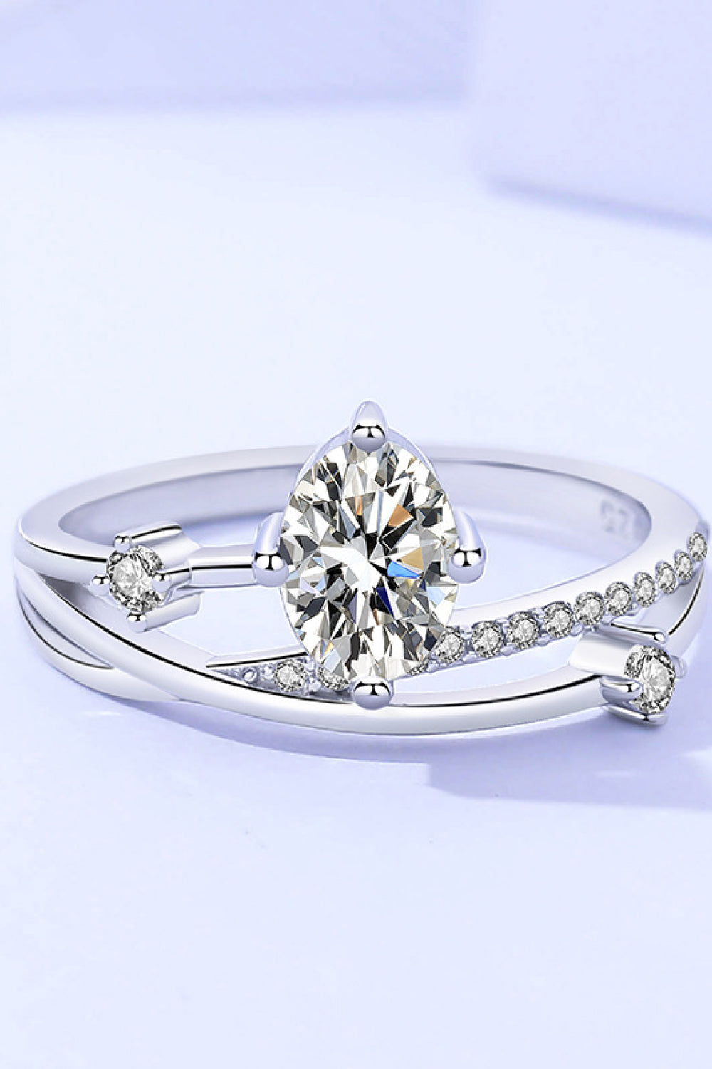 Moissanite Crisscross Ring-Teresa&#39;s Fashionista LLC