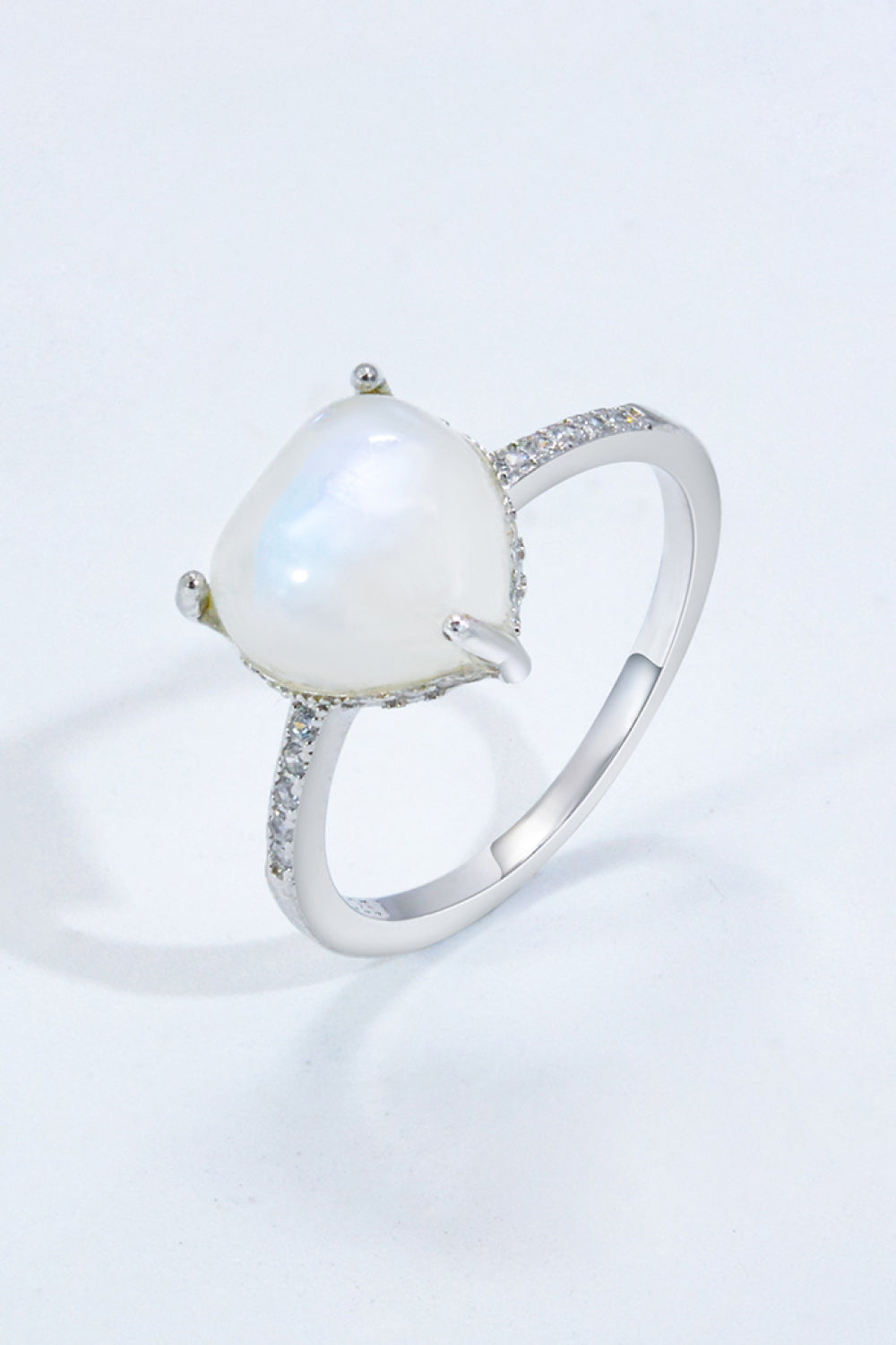 Heart-Shaped Natural Moonstone Ring-Teresa&#39;s Fashionista LLC