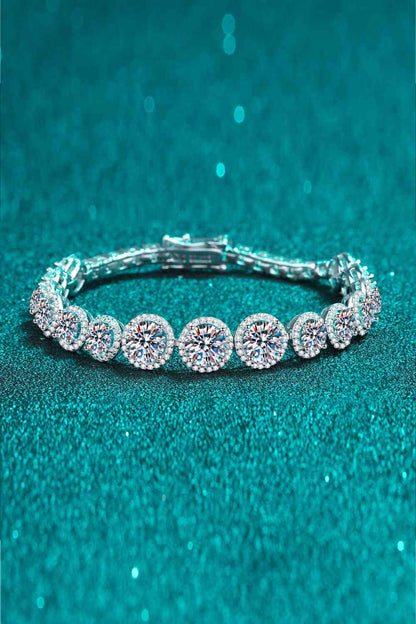 925 Sterling Silver 10.4 Carat Moissanite Bracelet-Teresa&#39;s Fashionista LLC