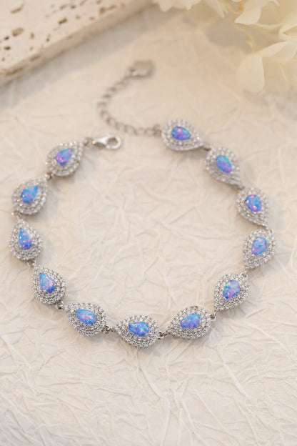 925 Sterling Silver Opal Bracelet-Teresa&#39;s Fashionista LLC