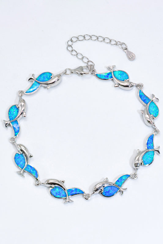 Opal Dolphin 925 Sterling Silver Bracelet-Teresa&#39;s Fashionista LLC