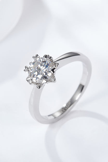 925 Sterling Silver Solitaire Moissanite Ring-Teresa&#39;s Fashionista LLC