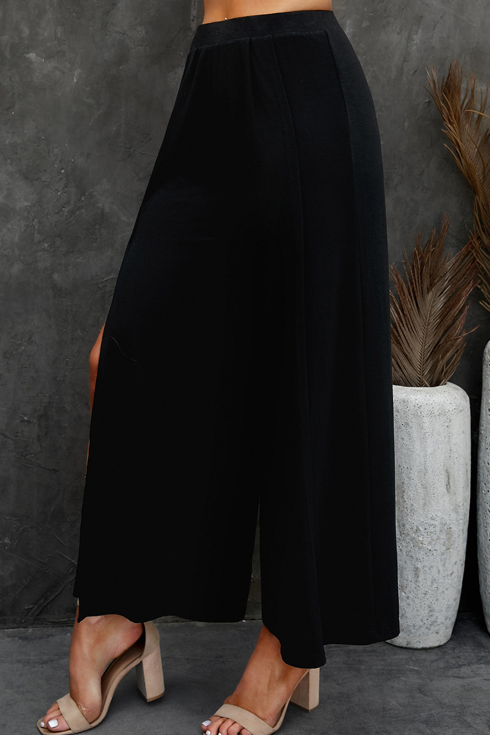 Split Wide Leg Pants-Teresa&#39;s Fashionista LLC