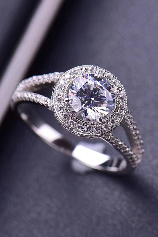 Shiny and Chic 1 Carat Moissanite Ring-Teresa&#39;s Fashionista LLC