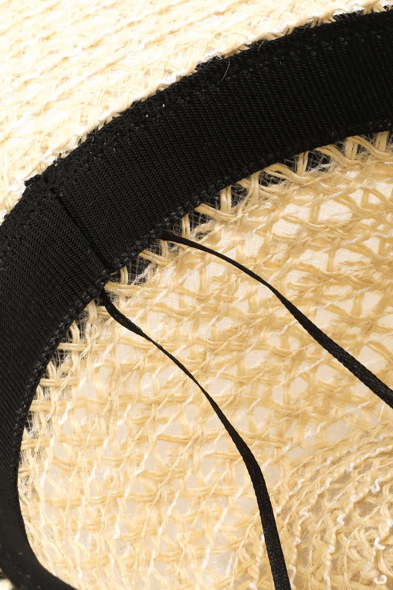 Fame Wide Brim Straw Weave Sun Hat-Teresa&#39;s Fashionista LLC