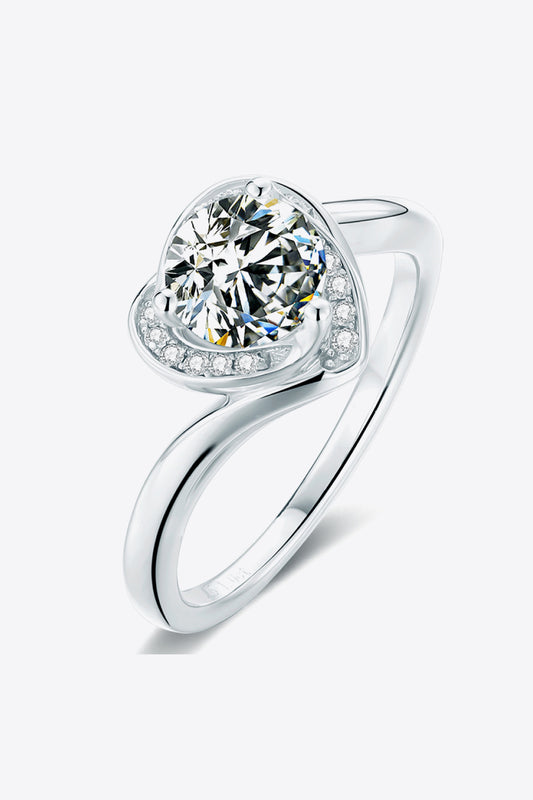 1 Carat Moissanite Heart Ring-Teresa&#39;s Fashionista LLC