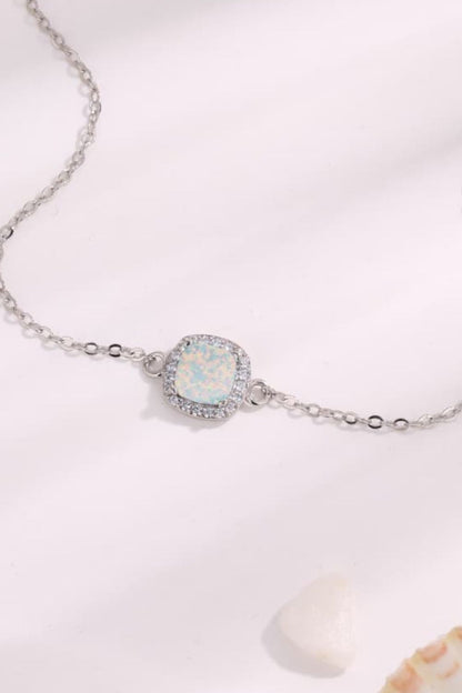 Opal Platinum-Plated Bracelet-Teresa&#39;s Fashionista LLC