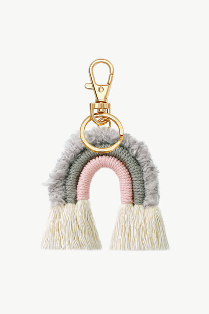 Fringe Trim Rainbow Key Chain-Teresa&#39;s Fashionista LLC