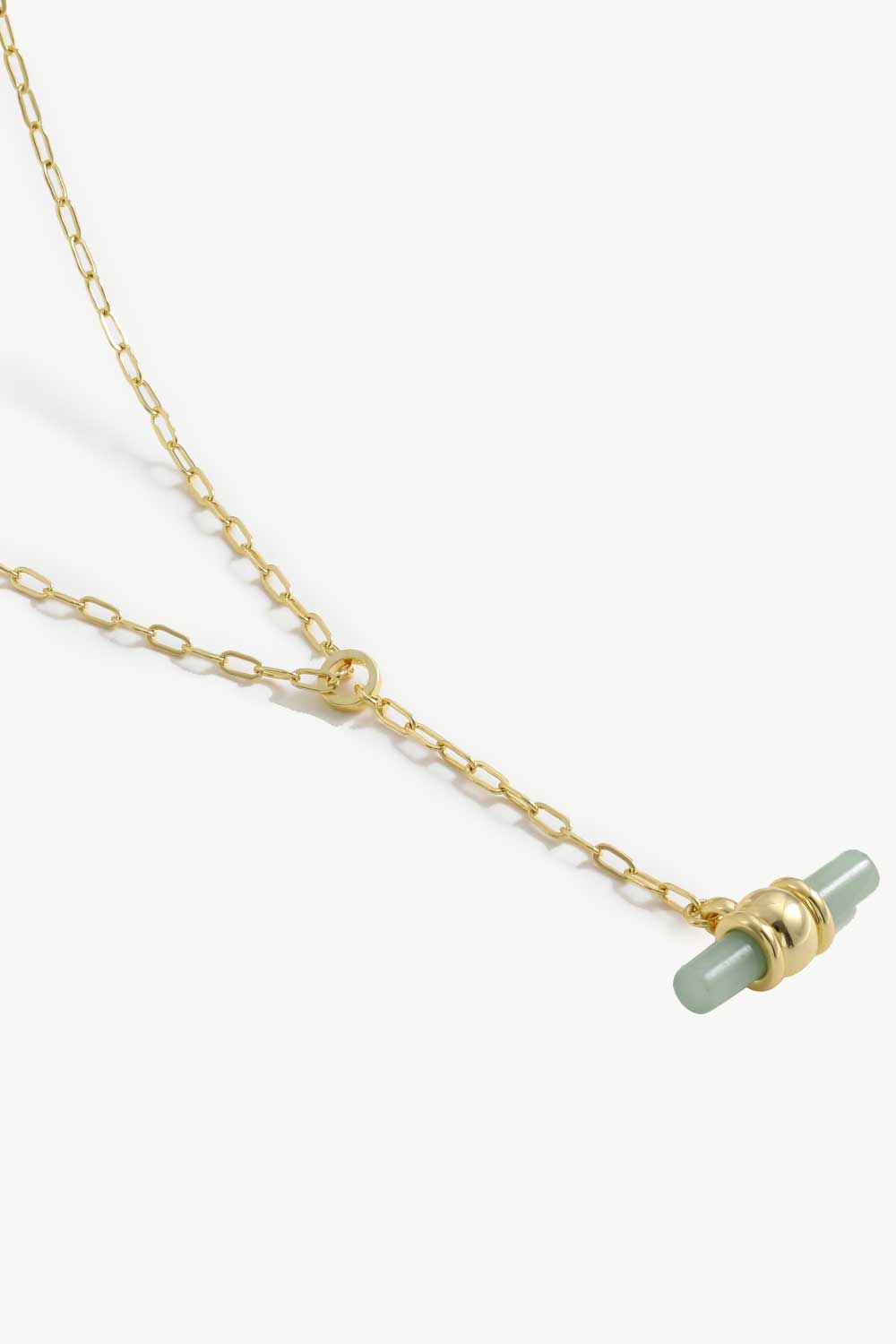 Gold-Plated Bar Pendant OT Chain Necklace-Teresa&#39;s Fashionista LLC