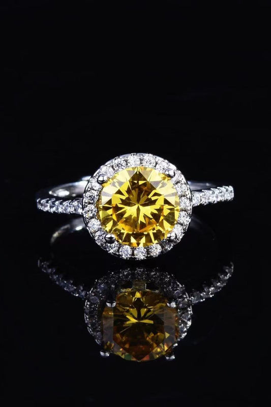 2 Carat Moissanite Round Ring-Teresa&#39;s Fashionista LLC