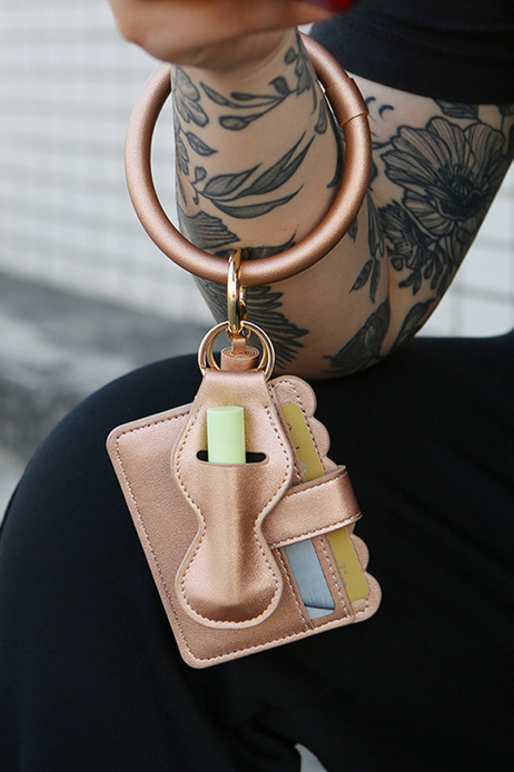 PU Wristlet Keychain with Card Holder-Teresa&#39;s Fashionista LLC