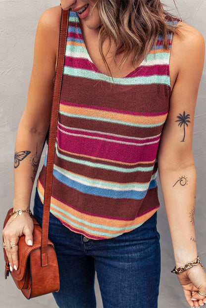 Striped Scoop Neck Tank-Teresa&#39;s Fashionista LLC