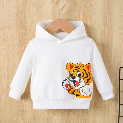 Tiger Long Sleeve Hoodie and Elastic Waist Pants Set-Teresa&#39;s Fashionista LLC