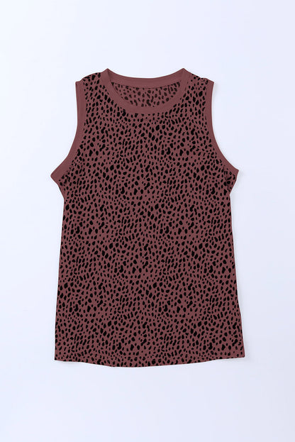 Printed Round Neck Tank-Teresa&#39;s Fashionista LLC