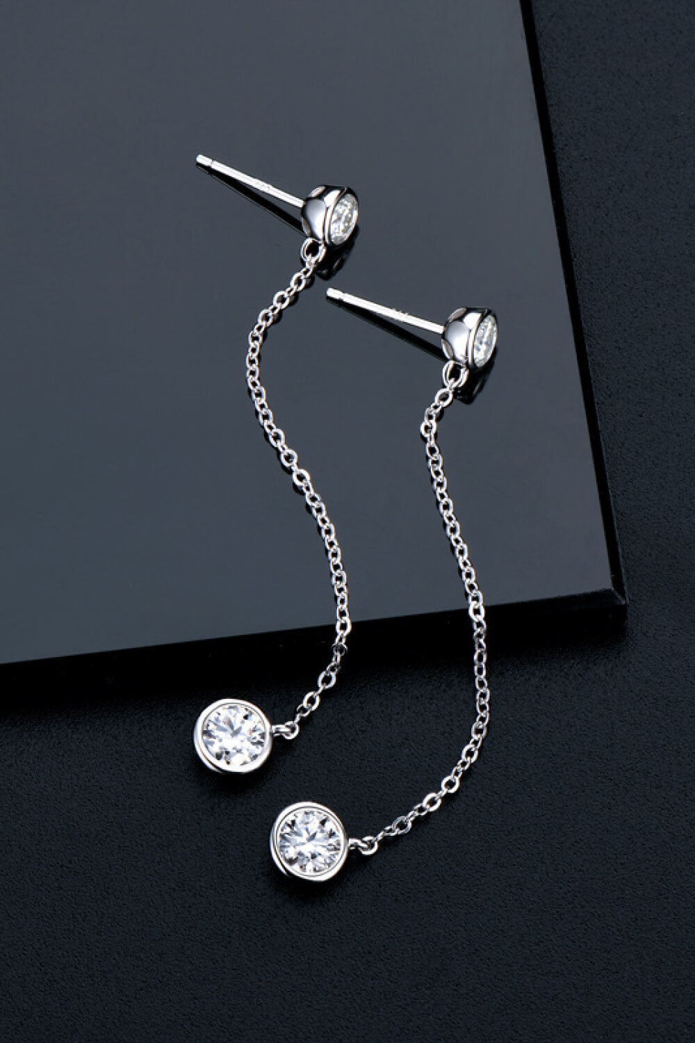 Moissanite Chain Earrings-Teresa&#39;s Fashionista LLC