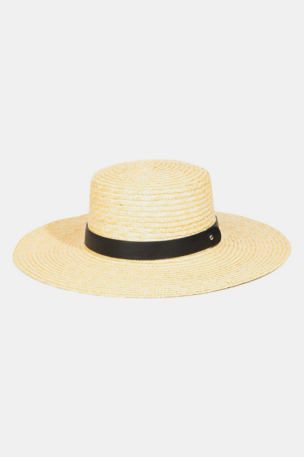 Fame Flat Brim Straw Weave Hat-Teresa&#39;s Fashionista LLC