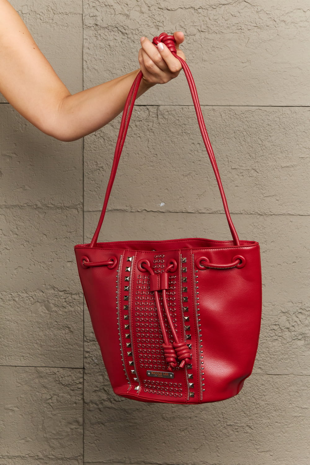 Nicole Lee USA Amy Studded Bucket Bag-Teresa&#39;s Fashionista LLC