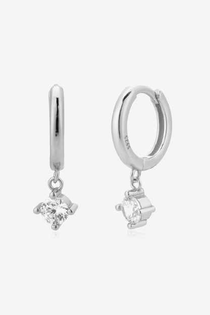 Inlaid Zircon Huggie Drop Earrings-Teresa&#39;s Fashionista LLC