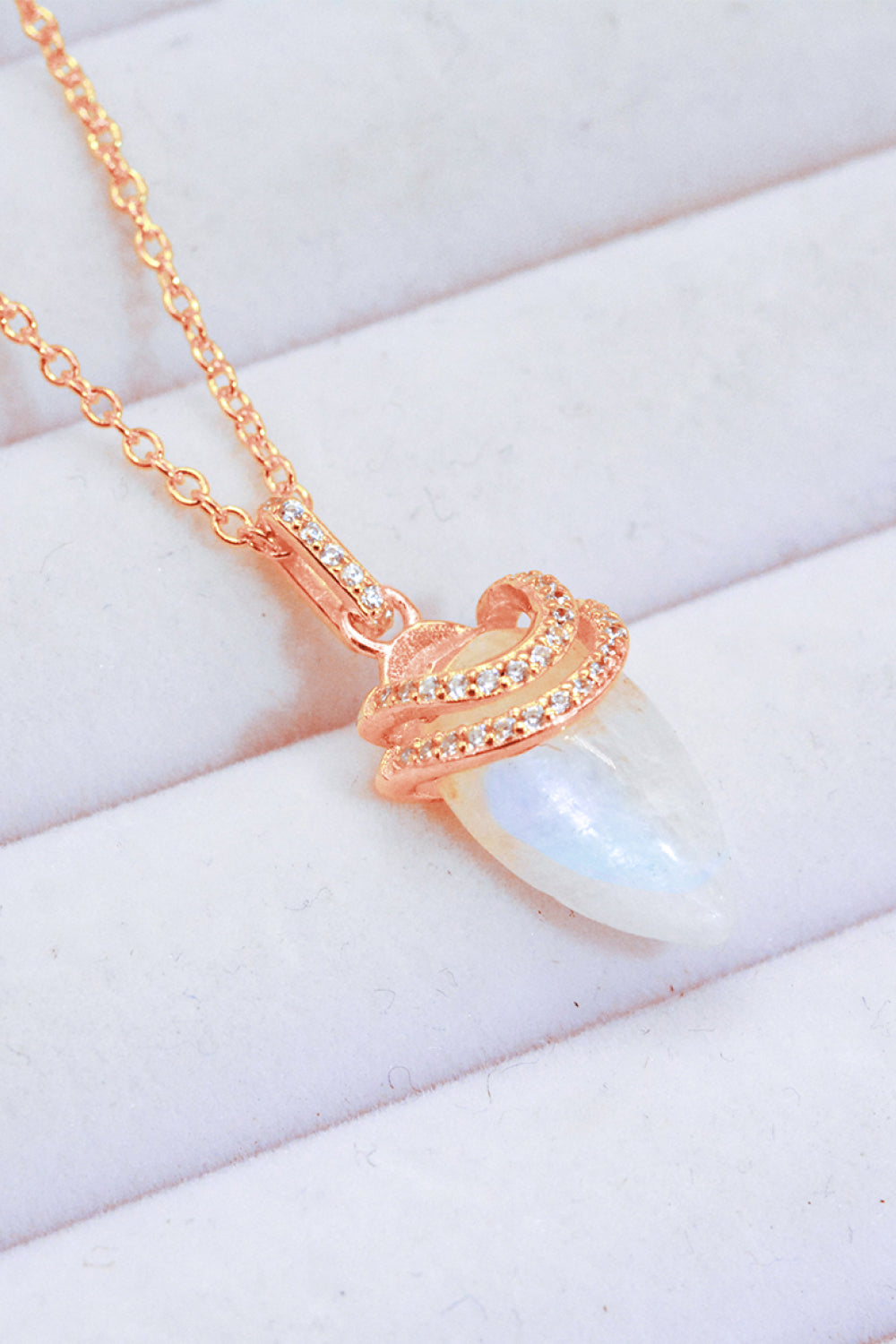 18K Gold-Plated Moonstone Pendant Necklace-Teresa&#39;s Fashionista LLC