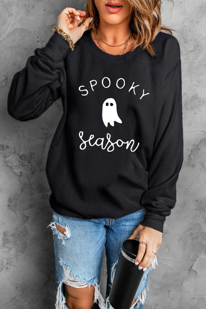 Round Neck Long Sleeve SPOOKY SEASON Graphic Sweatshirt-Teresa&#39;s Fashionista LLC