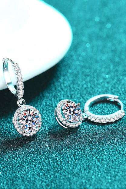 Moissanite Round-Shaped Drop Earrings-Teresa&#39;s Fashionista LLC