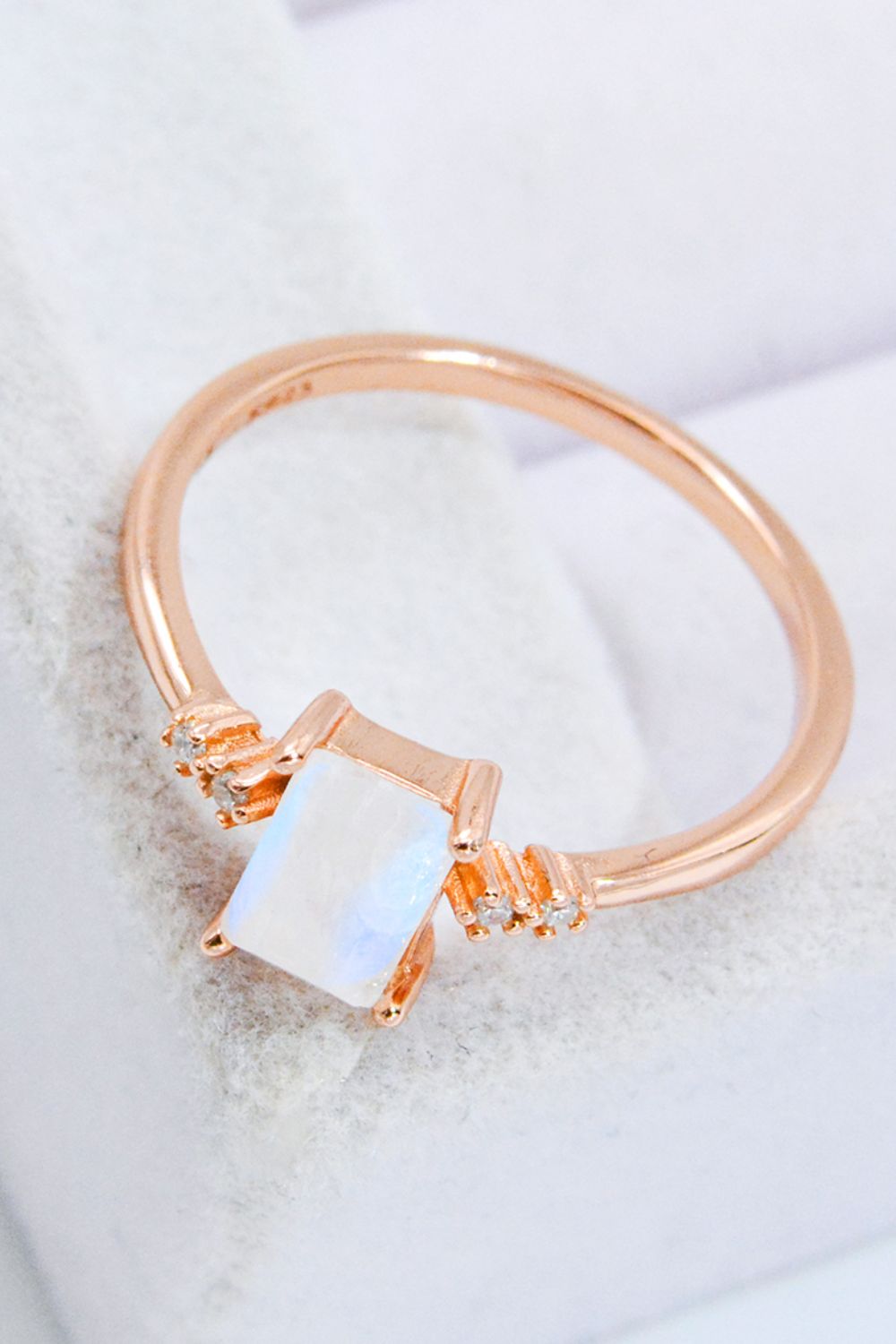 Rectangle Natural Moonstone Ring-Teresa&#39;s Fashionista LLC