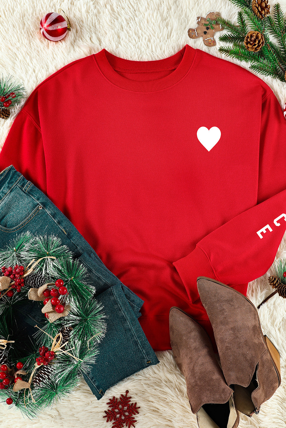 NAUGHTY NICE Heart Graphic Sweatshirt-Teresa&#39;s Fashionista LLC