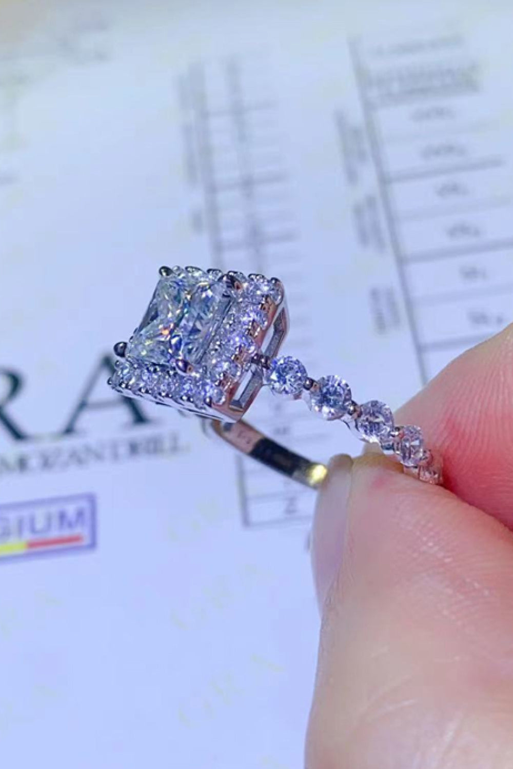 1 Carat Moissanite Square Ring-Teresa&#39;s Fashionista LLC