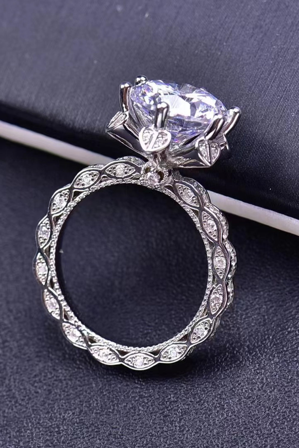 5 Carat Moissanite Heart 925 Sterling Silver Ring-Teresa&#39;s Fashionista LLC