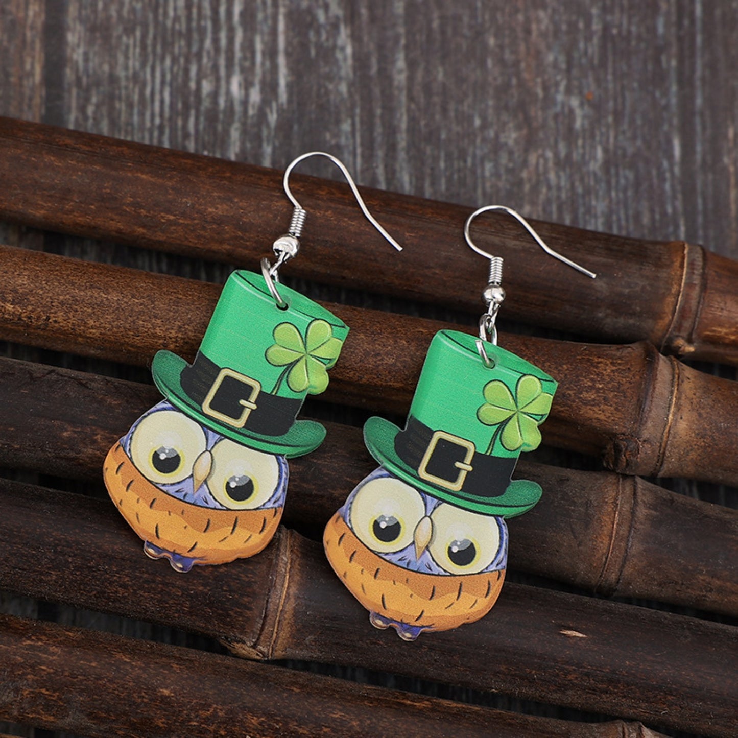 Owl Acrylic Dangle Earrings-Teresa&#39;s Fashionista LLC