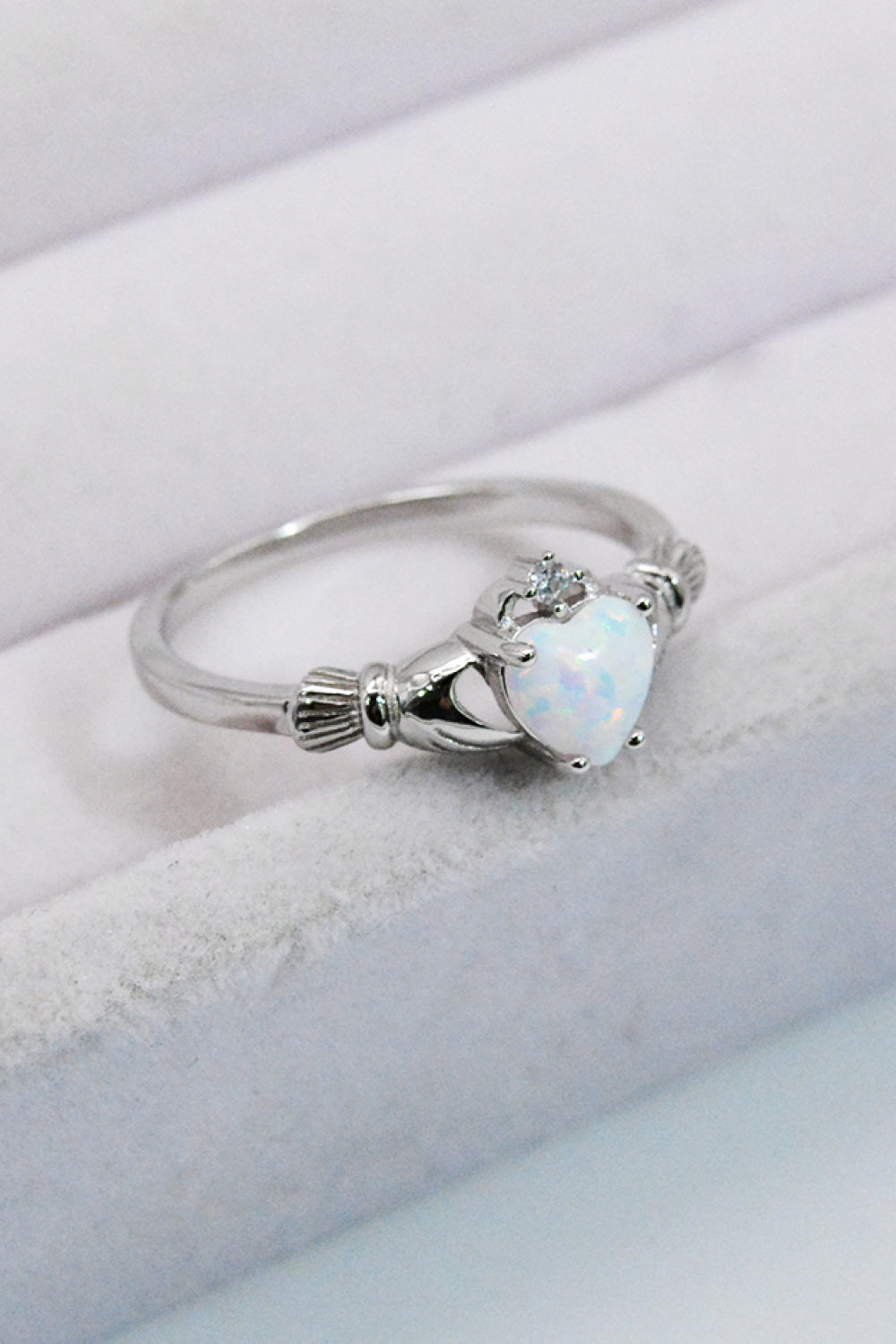 925 Sterling Silver Heart Opal Ring-Teresa&#39;s Fashionista LLC