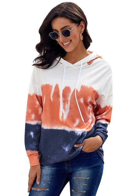 Tie Dye Drawstring Hoodie-Teresa&#39;s Fashionista LLC