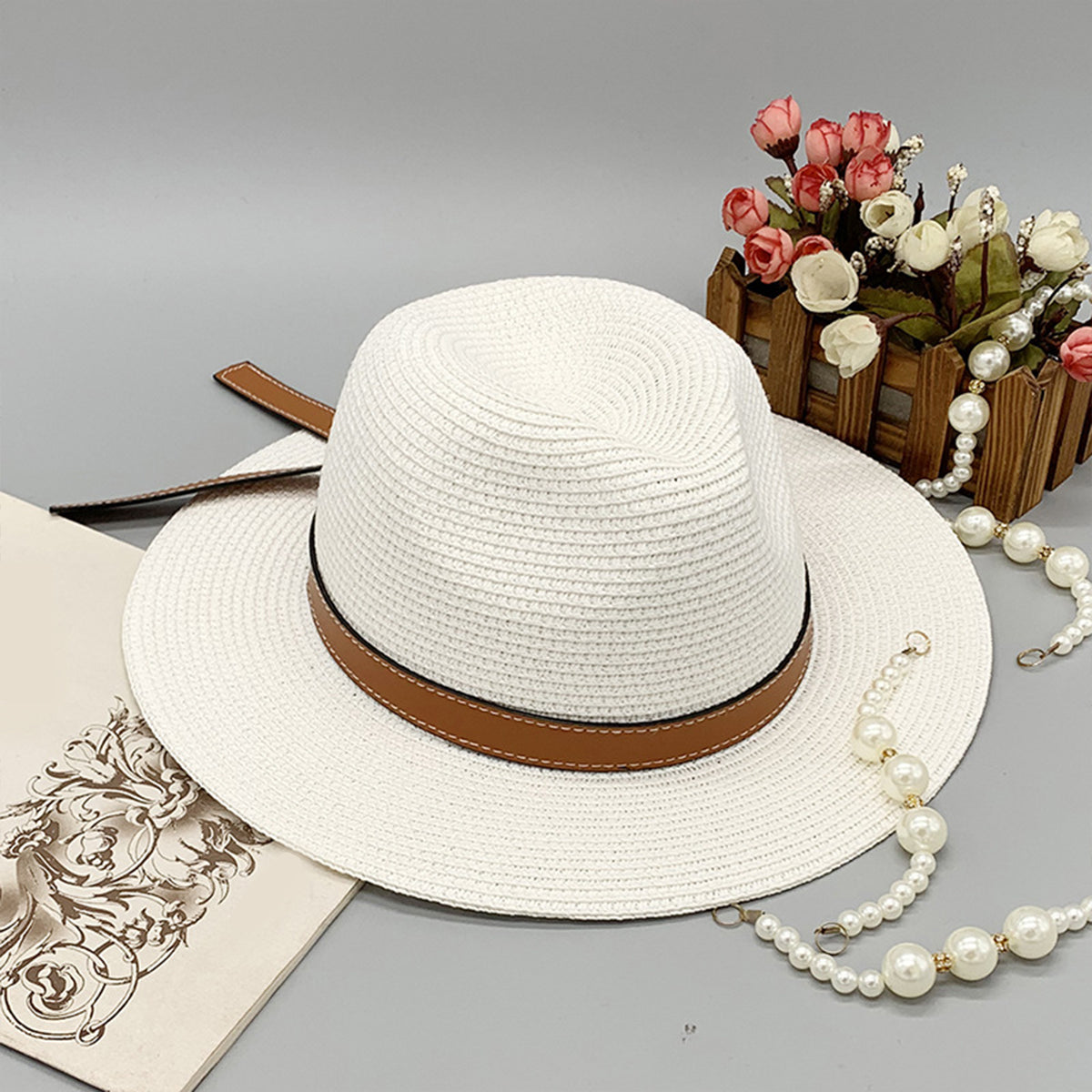 Wide Brim Paper Braided Hat-Teresa&#39;s Fashionista LLC