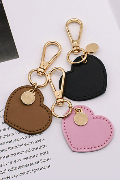 Assorted 4-Pack Heart Shape PU Leather Keychain-Teresa&#39;s Fashionista LLC