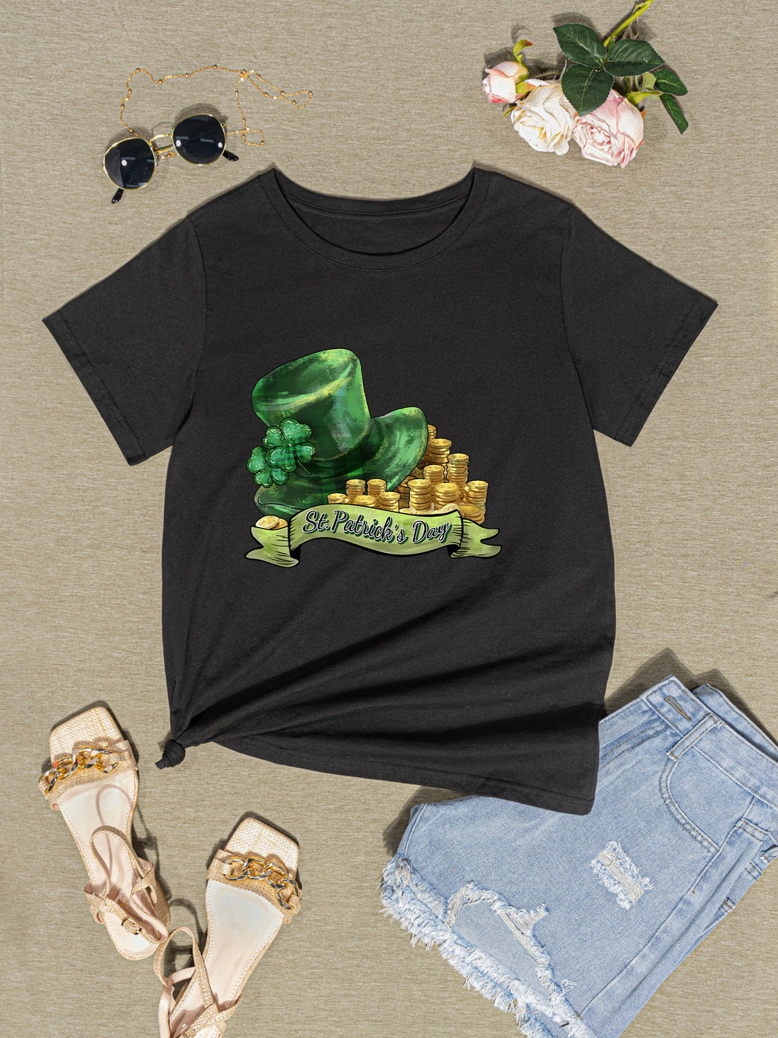 ST. PATRICK'S DAY Round Neck T-Shirt-Teresa&#39;s Fashionista LLC