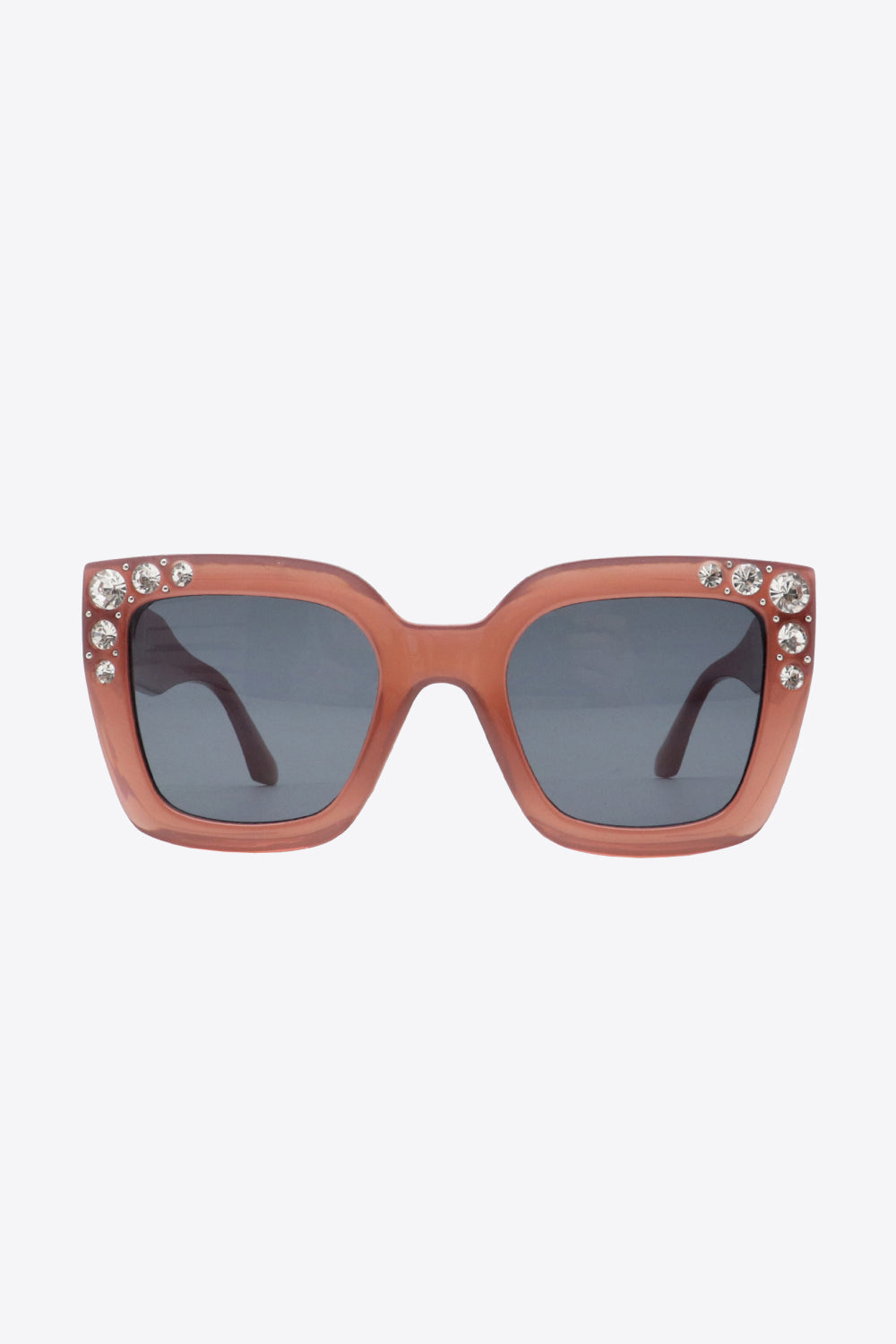 Inlaid Rhinestone Polycarbonate Sunglasses-Teresa&#39;s Fashionista LLC