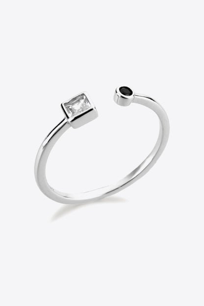 Zircon 925 Sterling Silver Open Ring-Teresa&#39;s Fashionista LLC