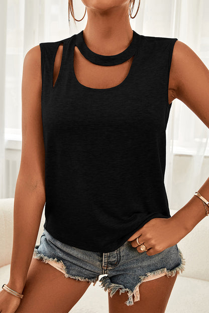 Cutout Sleeveless Top-Teresa&#39;s Fashionista LLC