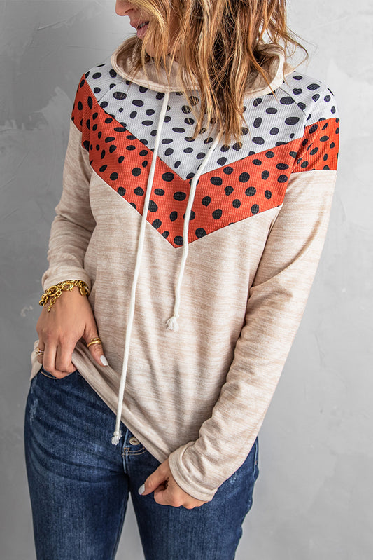 Printed Chevron Raglan Sleeve Hoodie-Teresa&#39;s Fashionista LLC