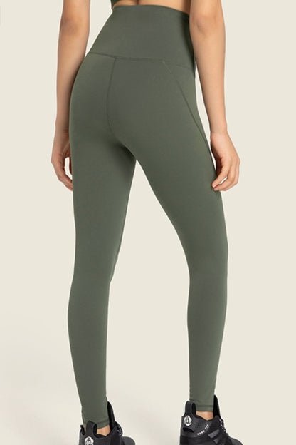 Seamless High-Rise Wide Waistband Yoga Leggings-Teresa&#39;s Fashionista LLC