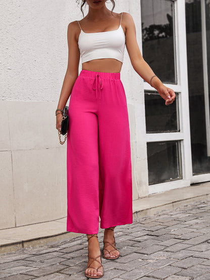 High Waist Slit Wide Leg Pants-Teresa&#39;s Fashionista LLC