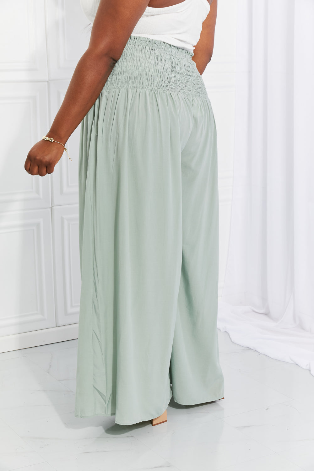 HEYSON Full Size Beautiful You Smocked Palazzo Pants-Teresa&#39;s Fashionista LLC