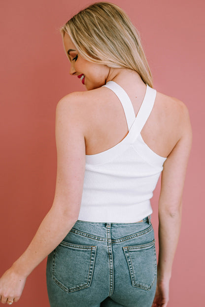 Ribbed Sleeveless Cropped Top-Teresa&#39;s Fashionista LLC