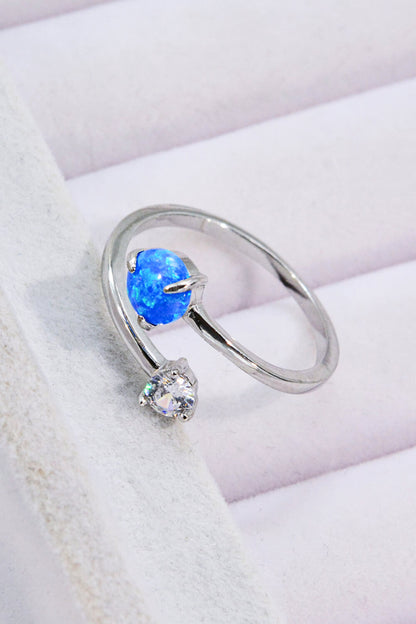 Opal and Zircon Open Ring-Teresa&#39;s Fashionista LLC