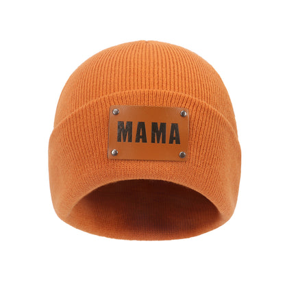 MAMA Warm Winter Knit Beanie-Teresa&#39;s Fashionista LLC