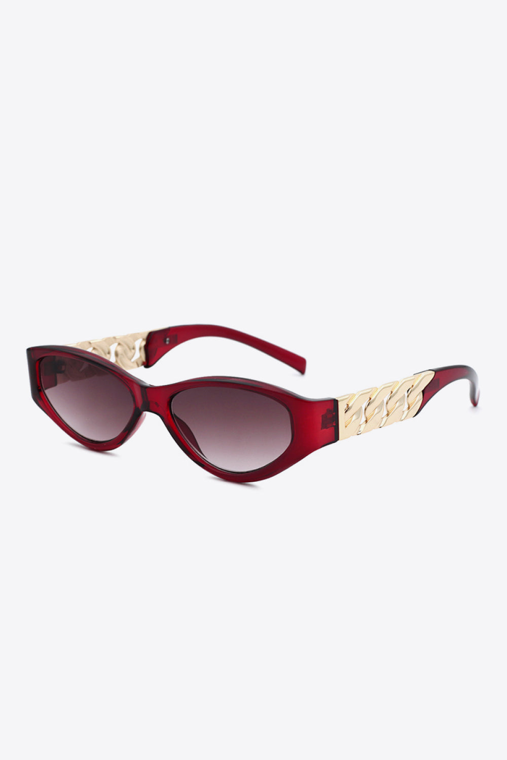 Chain Detail Temple Cat Eye Sunglasses-Teresa&#39;s Fashionista LLC